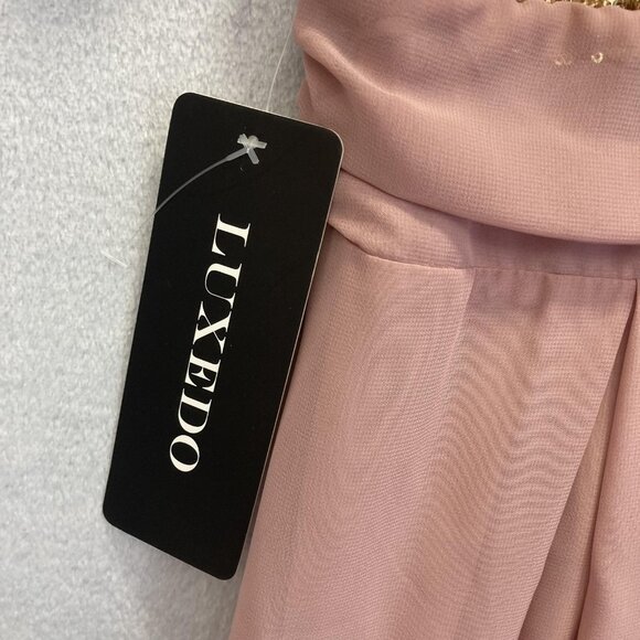 NWT Luxedo Sparkly Sequin Formal Gown Womens Large Pink HOCO Dress Taylor Swift - Picture 4 of 15